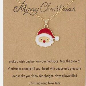 Holiday Christmas Charm Santa Necklace